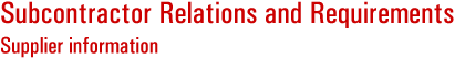 Supplier Information